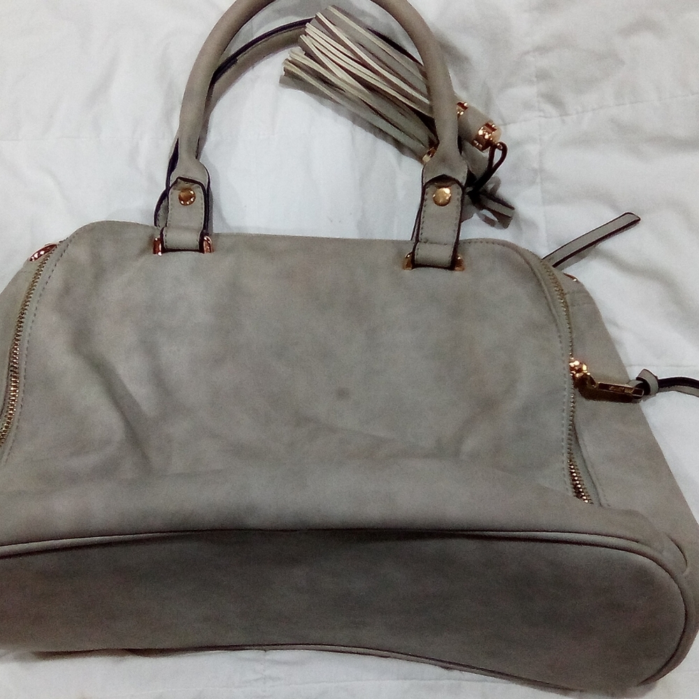 Elegant Gray Handbag Violet Ray